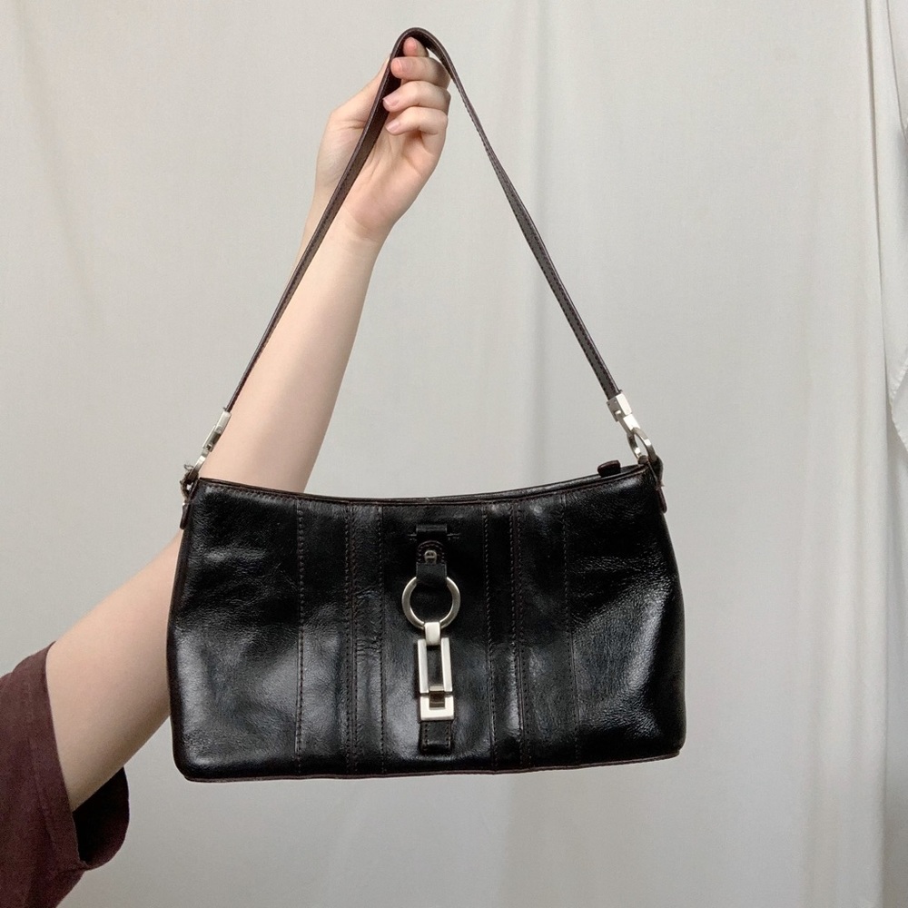 Vintage Black Leather Purse